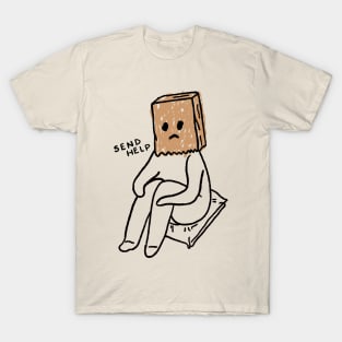 Stick Figure Send Help Cardboard Bag T-Shirt